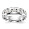 14K White Gold 7-Stone Channel Band, 0.455 ct