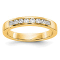 14K Yellow Gold 8-Stone Diamond Channel Band, 0.312 ct, Size 6, 3.1 mm