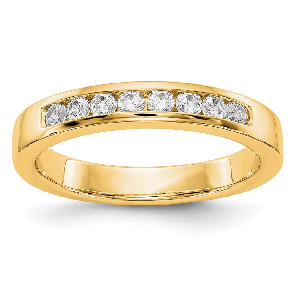 14K Yellow Gold 8-Stone Diamond Channel Band, 0.312 ct, Size 6, 3.1 mm