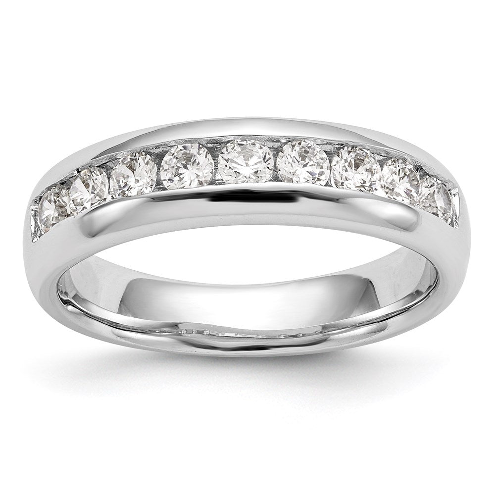 14K Yellow Gold 9-Stone Diamond Channel Band, 0.54 ct, Size 7