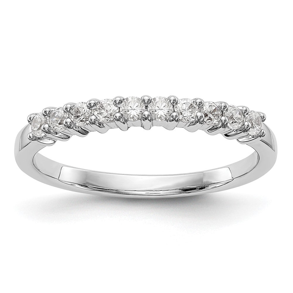 14K White Gold 11-Stone Shared Prong 1/3 carat Complete Round Diamond Band, 0.3 ct, Size 7, 1.89 g - ID5S9RM3316B-028-WAA8L7