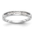 14K White Gold Diamond Channel Band, 0.212 ct, Size 7