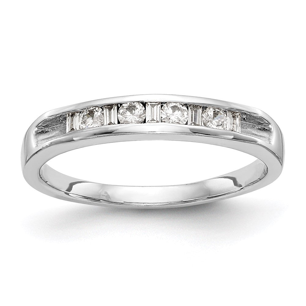 14K White Gold Diamond Channel Band, 0.212 ct, Size 7