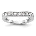 14K White Gold Diamond Band, 0.5 ct, Size 7