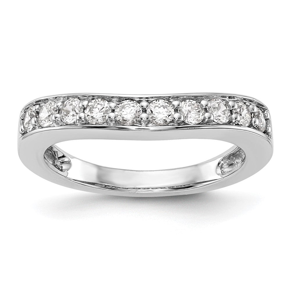 14K White Gold Diamond Band, 0.5 ct, Size 7