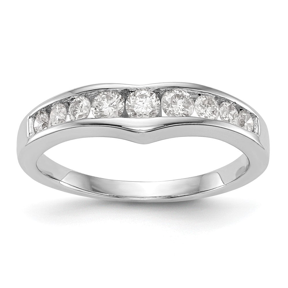14k White Gold Channel-set 1/2 carat Diamond Contoured Complete Wedding Band, 0.5 ct, Size 7, 2.91 g - ID5S9RM3342B-050-WAA8L7