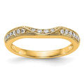 14K Yellow Gold Diamond Band, 0.162 ct, Size 7