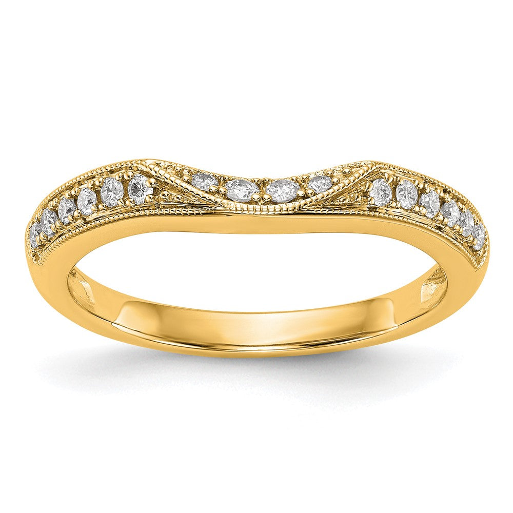 14K Yellow Gold Diamond Band, 0.162 ct, Size 7