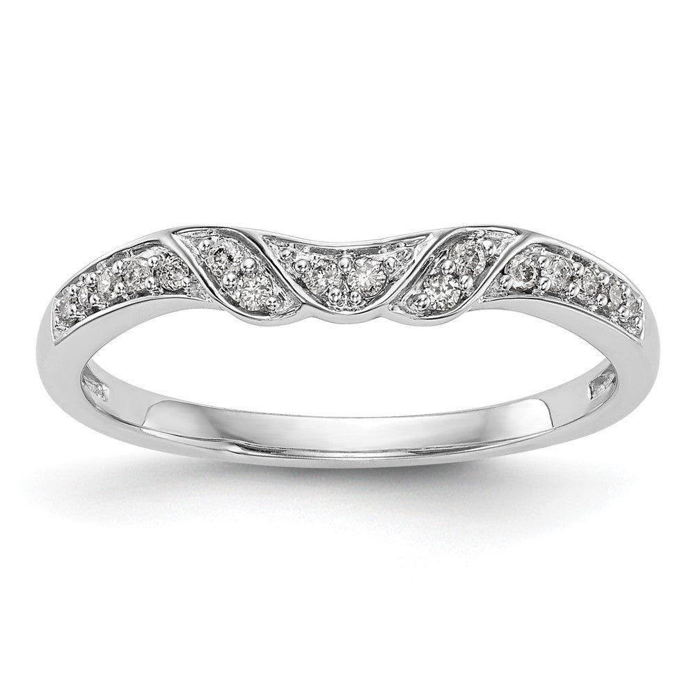 14K White Gold 1/10 carat Diamond Contoured Complete Wedding Band, 0.108 ct, Size 7, 1.79 g - ID5S9RM3344B-010-WAA8L7