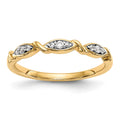 14K Yellow Gold Diamond Band, 0.081 ct, Size 7