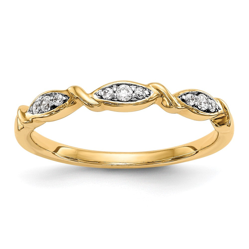 14K Yellow Gold Diamond Band, 0.081 ct, Size 7