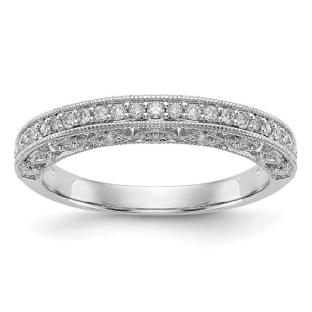 14K White Gold 1/4 carat Diamond Complete Wedding Band, 0.25 ct, Size 7, 2.76 g - ID5S9RM3357B-025-WAA8L7
