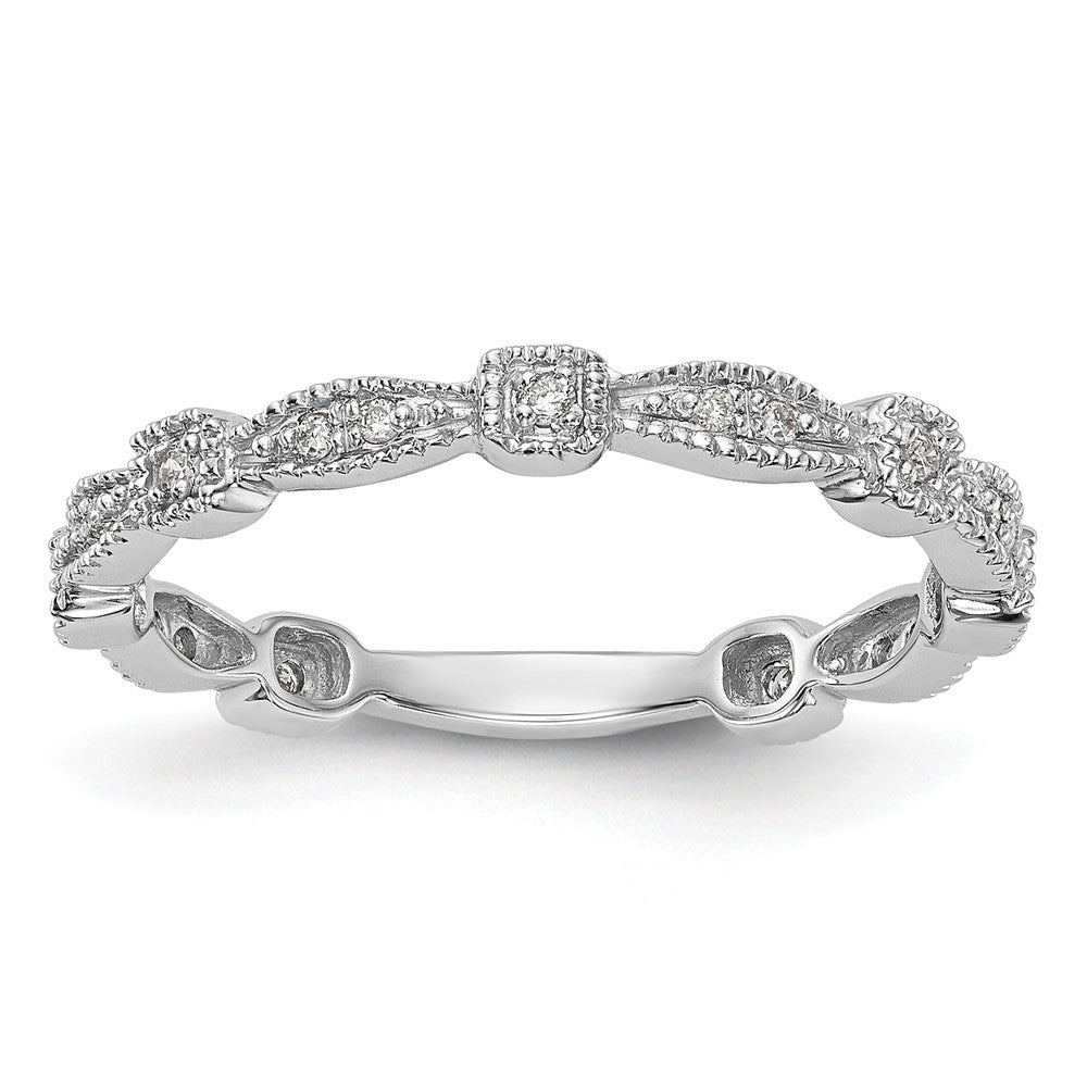 14K White Gold 1/10 carat Diamond Complete Wedding Band, 0.102 ct, Size 7, 1.6 g - ID5S9RM3358B-010-WAA8L7