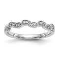 14K White Gold Diamond Band, 0.088 ct, Size 7, 2.27 g