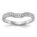 14K White Gold Vintage 1/8 carat Diamond Complete Wedding Band, 0.142 ct, Size 7