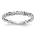 14K White Gold Diamond Band, 0.088 ct, Size 7, 1.45 g - ID5S9RM3374B-009-WAA8L7