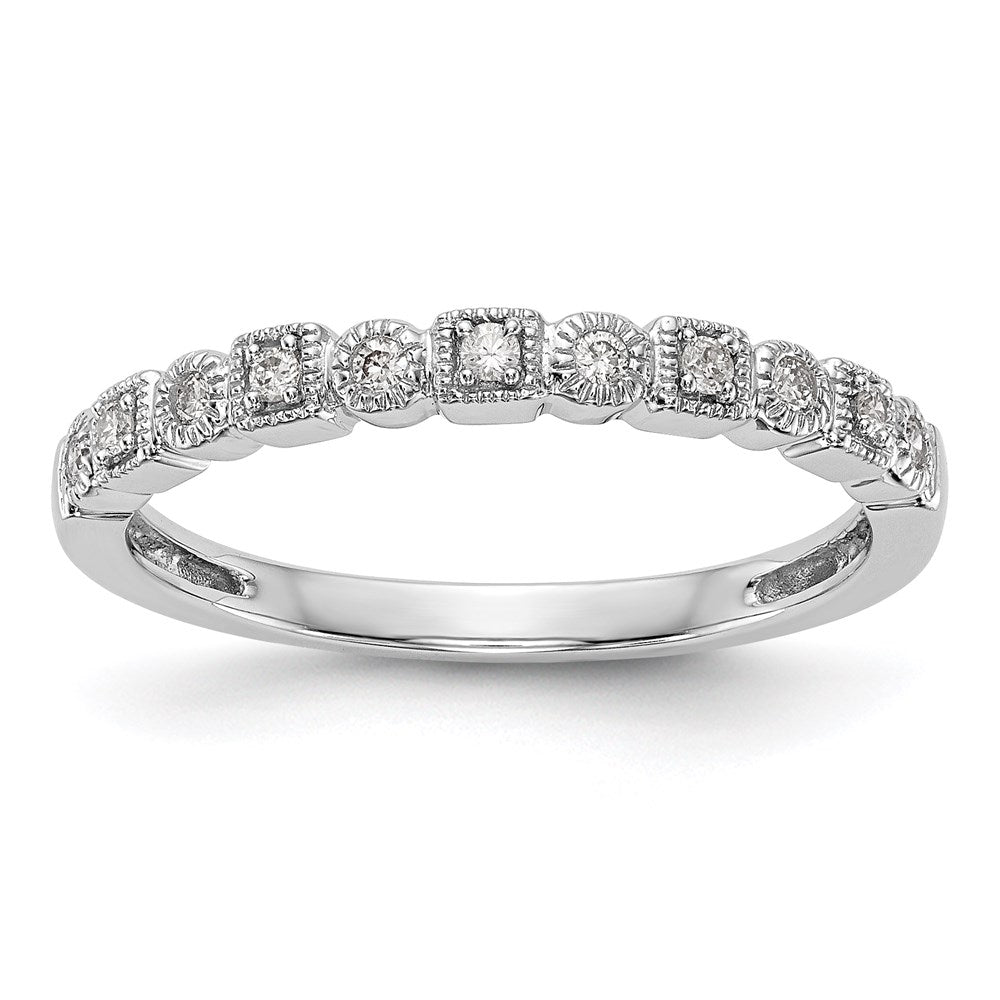 14K White Gold Diamond Band, 0.088 ct, Size 7, 1.45 g - ID5S9RM3374B-009-WAA8L7