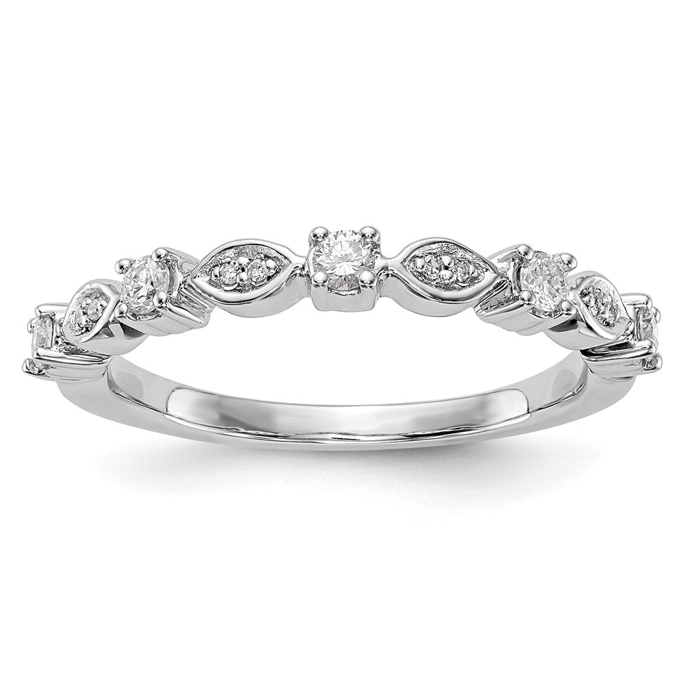 14K White Gold 1/4 carat Diamond Complete Wedding Band, 0.257 ct, Size 7, 2.52 g - ID5S9RM3376B-025-WAA8L7