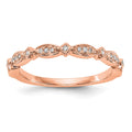 14K Rose Gold 1/15 carat Diamond Complete Wedding Band, 0.08 ct, Size 7