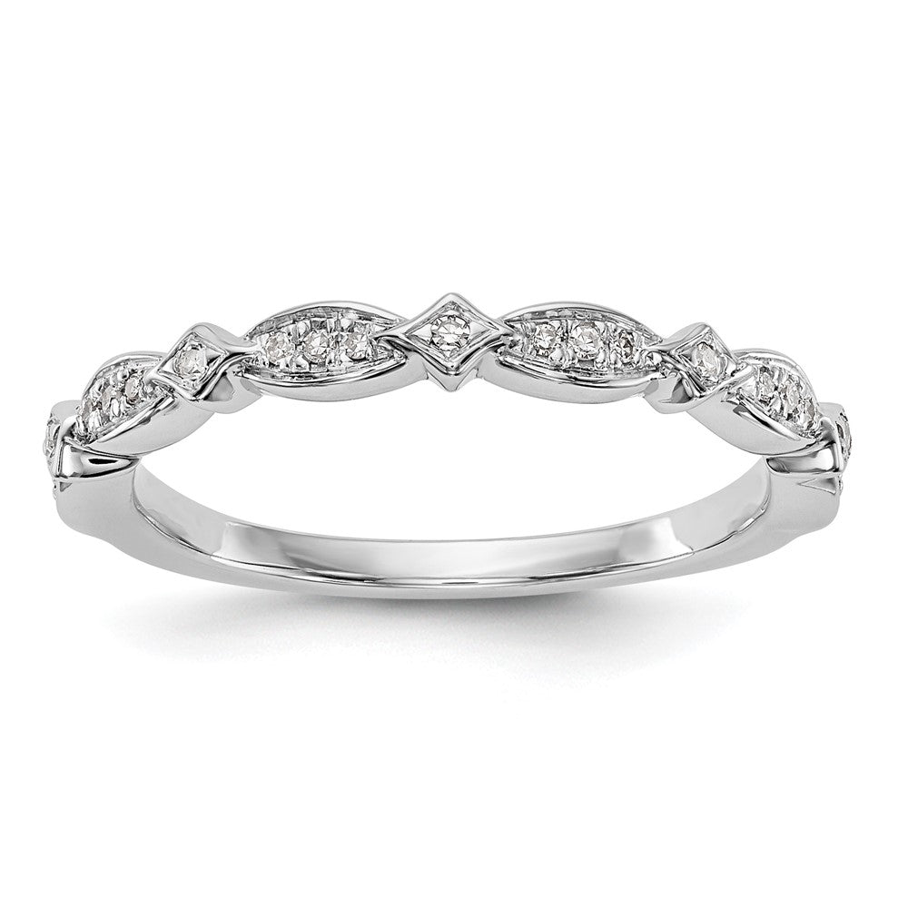 14K White Gold 1/15 carat Diamond Complete Wedding Band, 0.08 ct, Size 7, 2.33 g - ID5S9RM3378B-008-WAA8L7