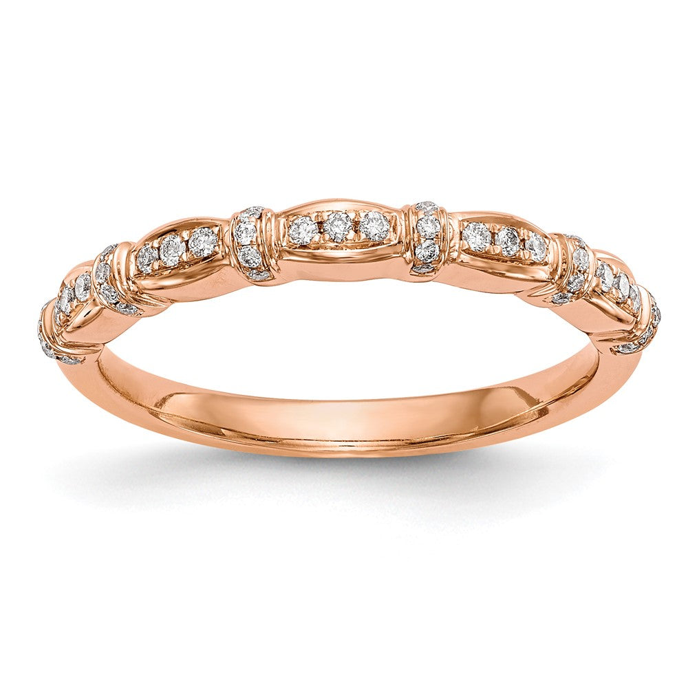 14K Rose Gold 1/6 carat Diamond Complete Wedding Band, 0.165 ct, Size 7, 1.93 g - ID5S9RM3379B-017-RAA8L7