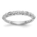 14K White Gold 1/6 carat Diamond Complete Wedding Band, 0.165 ct, Size 7