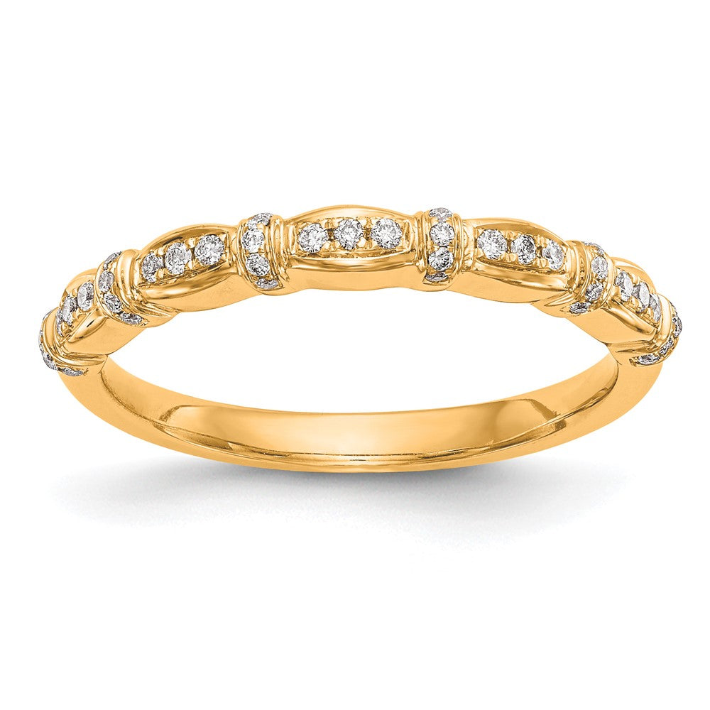 14K Yellow Gold Diamond Band, 0.165 ct, Size 7