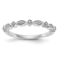 14K White Gold Diamond Band, 0.047 ct, Size 7