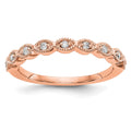 14K Rose Gold 1/10 carat Diamond Complete Wedding Band, 0.108 ct, Size 7