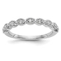 14K White Gold 1/10 carat Diamond Complete Wedding Band, 0.108 ct, Size 7, 2.53 g