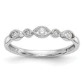 14K White Gold Twist 1/8 carat Diamond Complete Wedding Band, 0.13 ct, Size 7