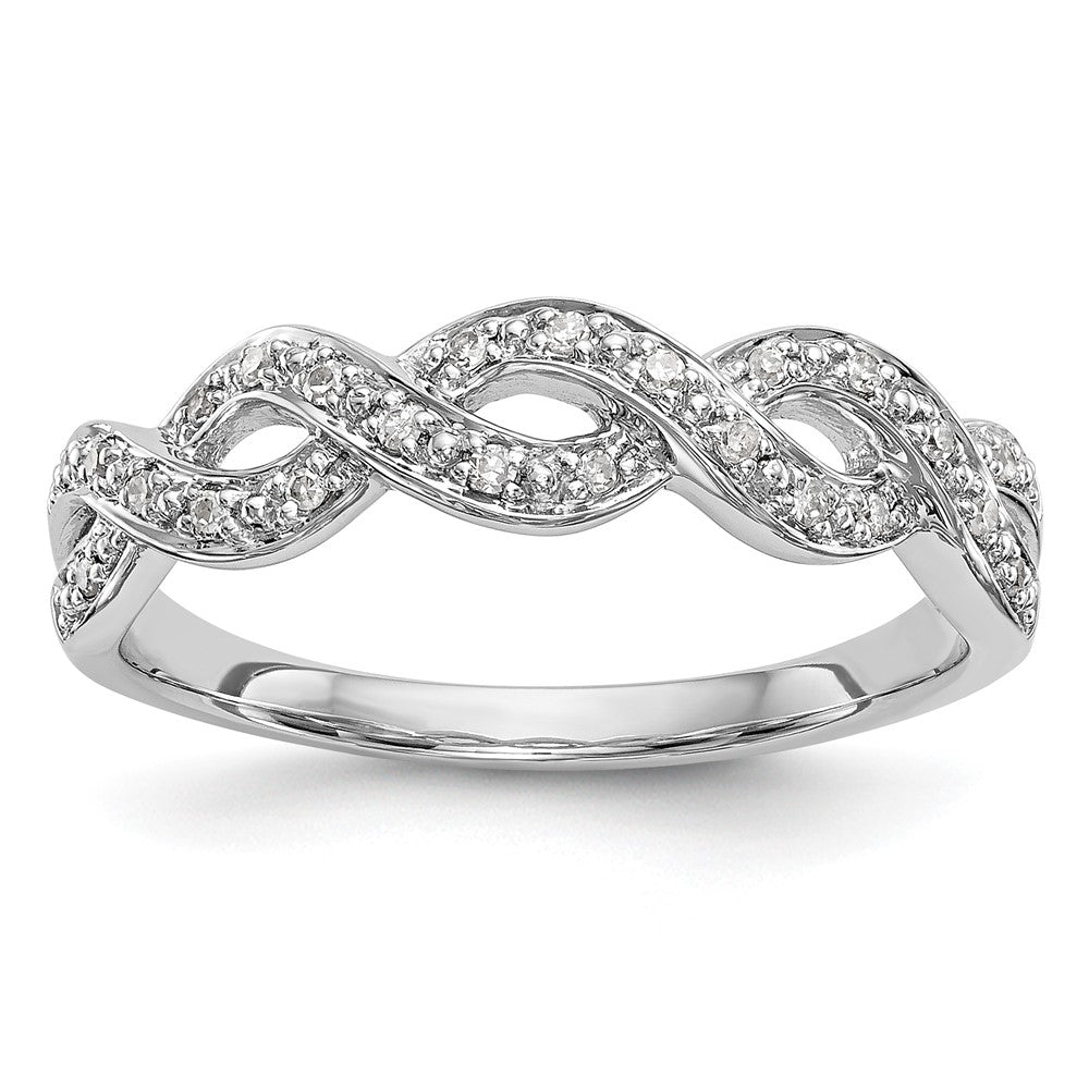 14K White Gold Twist Design 1/10 carat Complete Diamond Band, 0.096 ct, Size 7, 2.42 g - ID5S9RM3385B-010-WAA8L7
