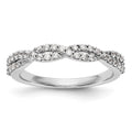 14K White Gold Twist Design 1/3 carat Complete Diamond Band, 0.36 ct, Size 7