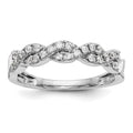 14K White Gold Diamond Band, 0.24 ct, Size 7