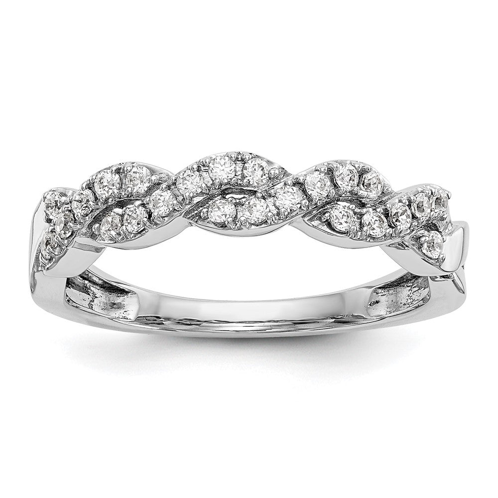 14K White Gold Diamond Band, 0.24 ct, Size 7