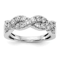 14K White Gold Diamond Band, 0.72 ct, Size 7