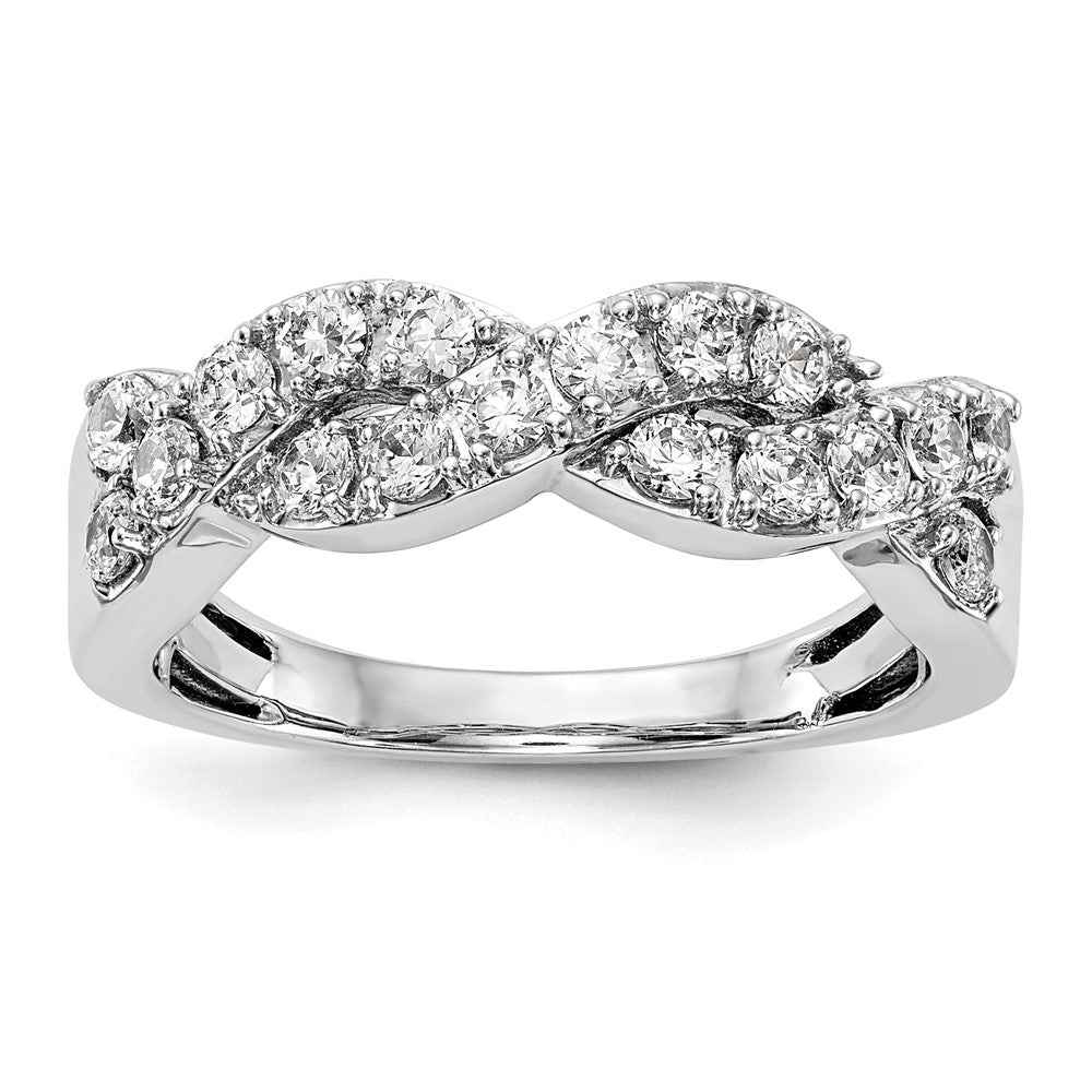 14K White Gold Diamond Band, 0.72 ct, Size 7