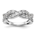 14K White Gold Diamond Band, Size 7