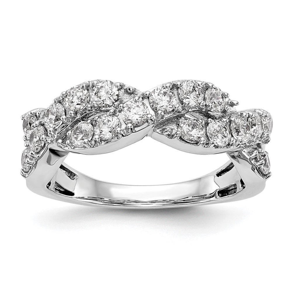 14K White Gold Diamond Band, Size 7