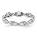 14K White Gold Diamond Band, 0.045 ct, Size 7, 1.48 g - ID5S9RM3391B-005-WAA8L7