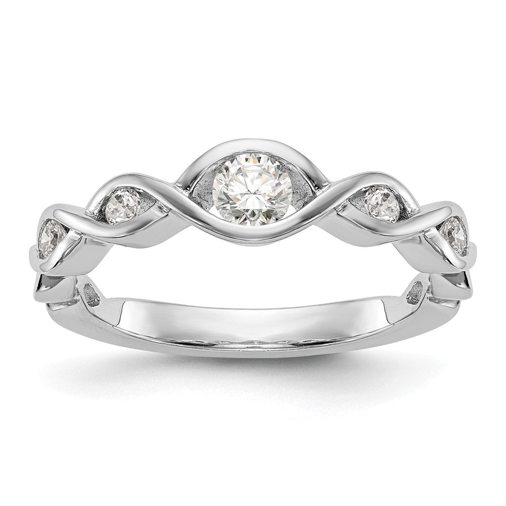 14K White Gold Diamond Band, 0.575 ct, Size 7, 3.73 g - ID5S9RM3392B-059-WAA8L7