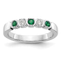 14k White Gold 1/10 carat Diamond and Emerald Complete Band, 0.25 ct, Size 7, 2.95 g - ID5S9X9032E/AA8L7