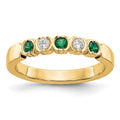 14k Yellow Gold 1/10 carat Diamond and Emerald Complete Band, 0.25 ct, Size 7, 2.95 g - ID5S9X8693E/AA8L7