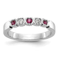 14k White Gold 1/10 carat Diamond and Ruby Complete Band, 0.25 ct, Size 7, 2.83 g - ID5S9X9032R/AA8L7