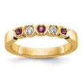 14k Yellow Gold 1/10 carat Diamond and Ruby Complete Band, 0.25 ct, Size 7, 2.83 g - ID5S9X8693R/AA8L7
