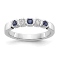14k White Gold 1/10 carat Diamond and Blue Sapphire Complete Band, 0.4 ct, Size 7, 2.92 g - ID5S9RM3395B-SA-010-WAA8L7
