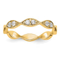14K Yellow Gold Diamond Band, 0.18 ct, Size 7, 1.84 g