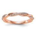 14K Rose Gold Diamond Band, 0.115 ct, Size 7