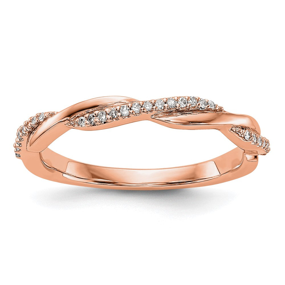 14K Rose Gold Diamond Band, 0.115 ct, Size 7