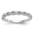 14K White Gold Twist Design 1/6 carat Complete Diamond Band, 0.165 ct, Size 7, 2.15 g - ID5S9RM3406B-016-WAA8L7